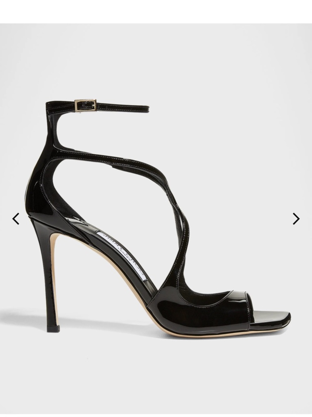 Jimmy Choo Black Patent Ankle-Strap Stiletto Sandal